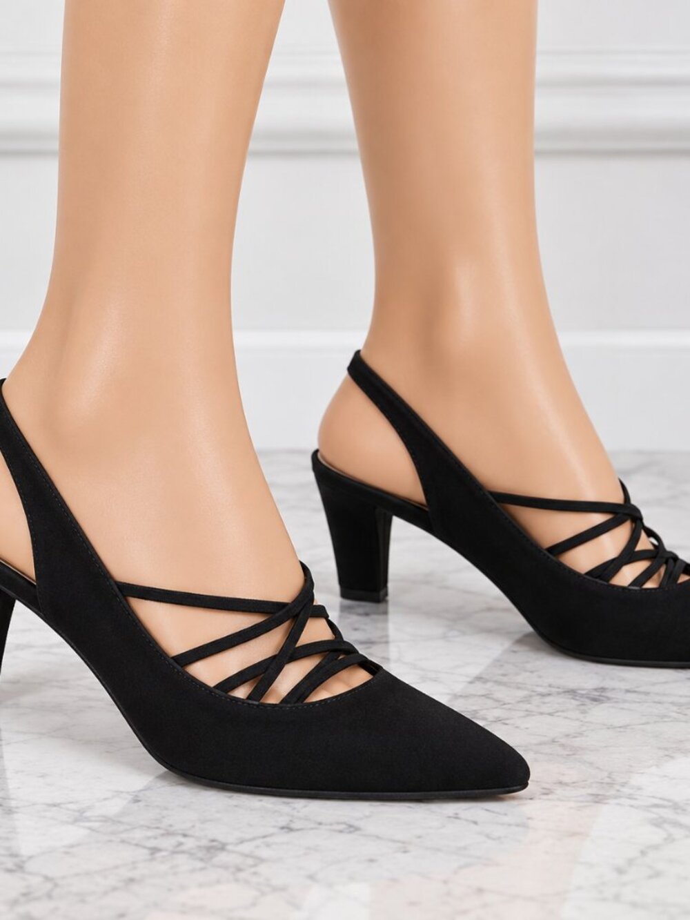 Chic Black Women’s Heels – Size 8.5 – Never Worn